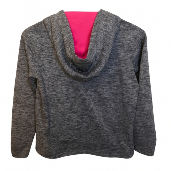 Heather Gray With Pink Logo Under Armour Women's Pullover Hoodie - Size XS - Picture 4 of 4